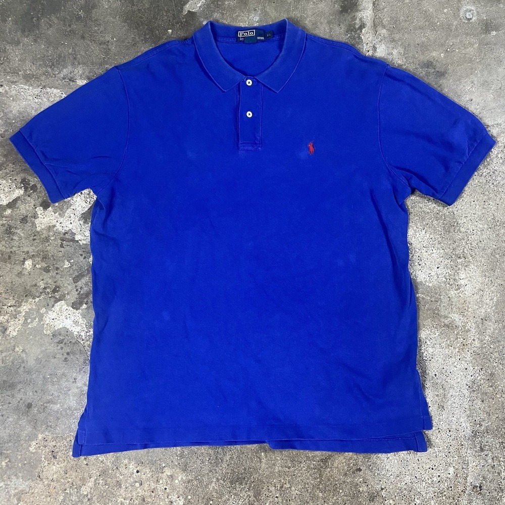 Polo Ralph Lauren Polo Shirt Size XL Blue Short Sleeve Embroidered Red Pony Logo